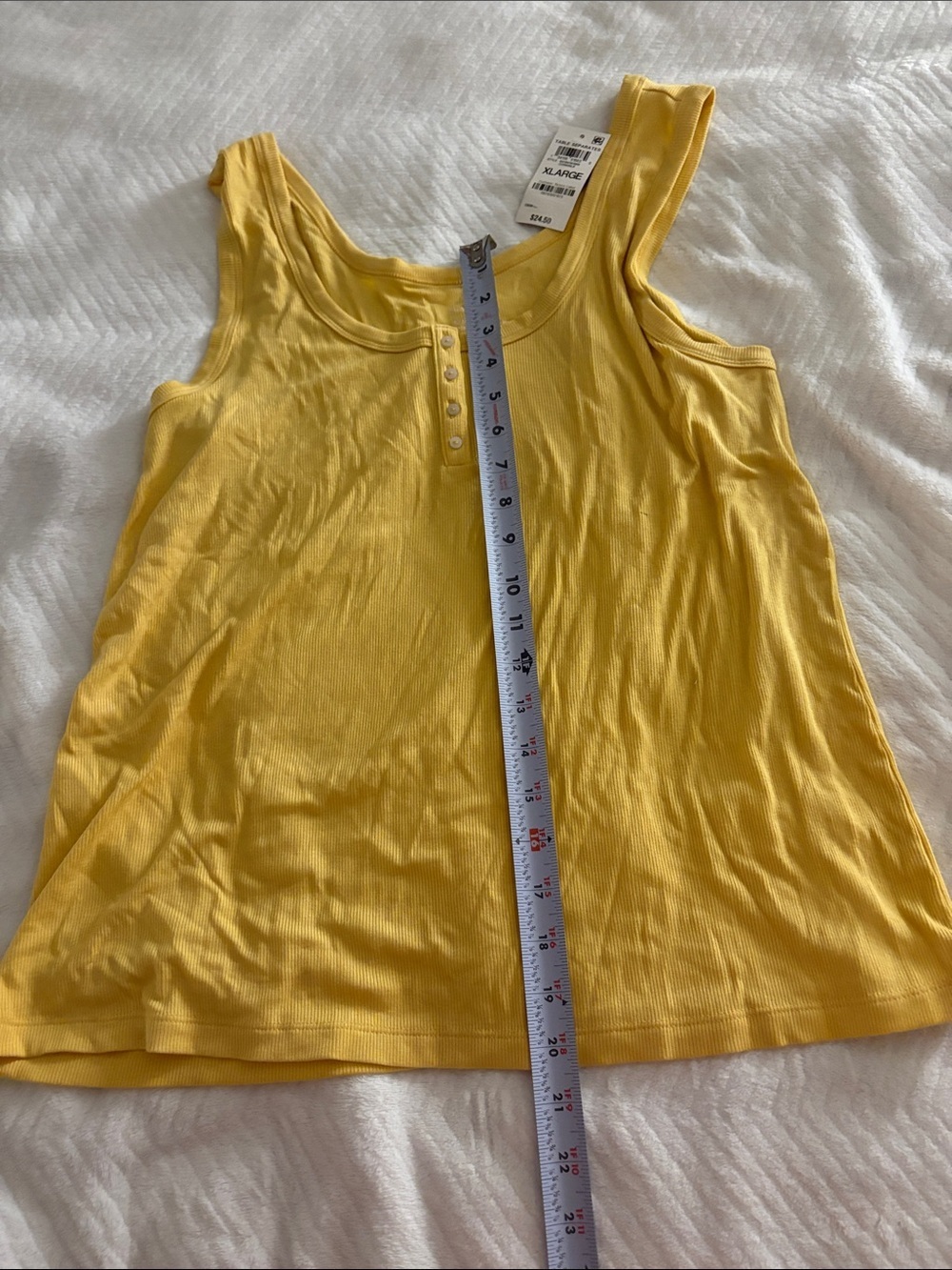 Classic Yellow Scoop-Neck Button Tank Top - Picture 3 of 3